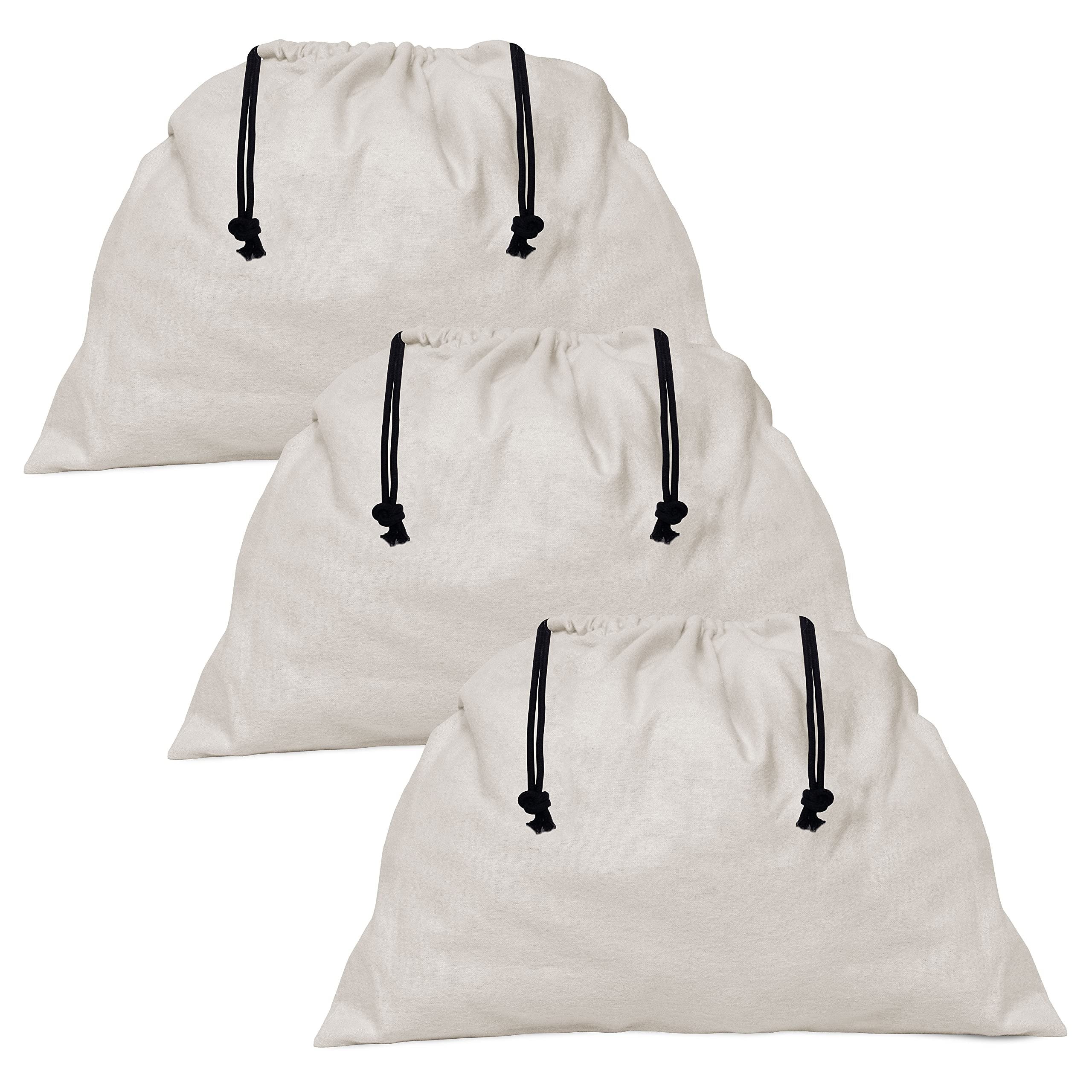 Dust Bags for Handbags - 3 Pack Flannel Duster Bags, Large Cotton Fabr